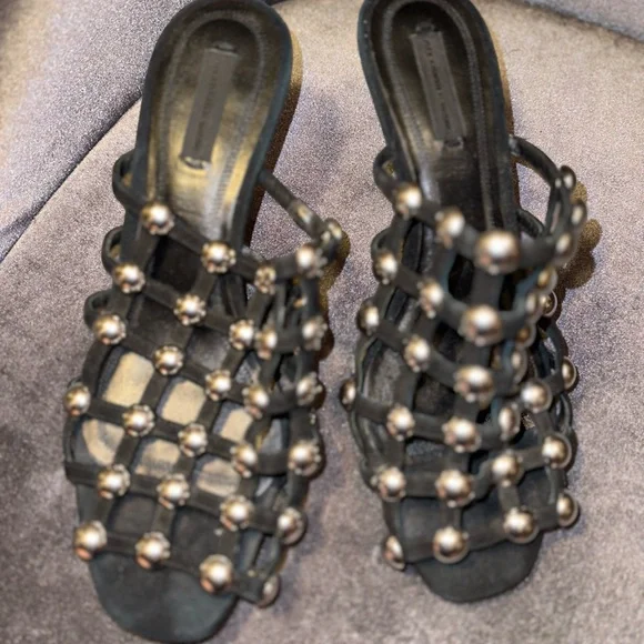 Alexander Wang Sofia Kitten Heel Sandal Mules Shoes Size  39 - Picture 11 of 11